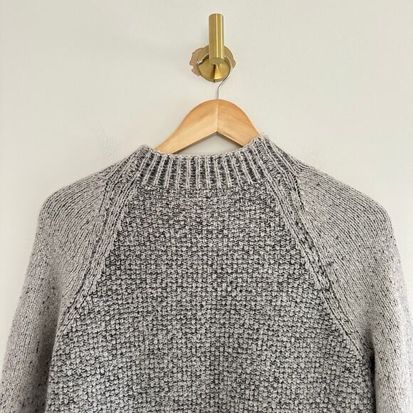 Vince Wool-Silk-Cashmere Blend Mixed Knit Colorblock Pullover Sweater Gray M - Picture 8 of 8